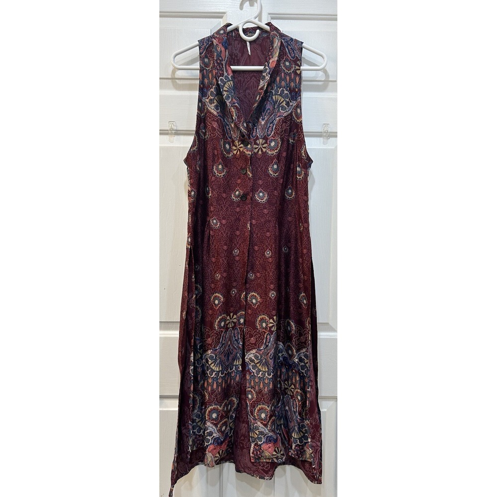 Free People Long Tunic Blouse Sz M Bohemian Eccentric Hippie Free Spirit Artsy